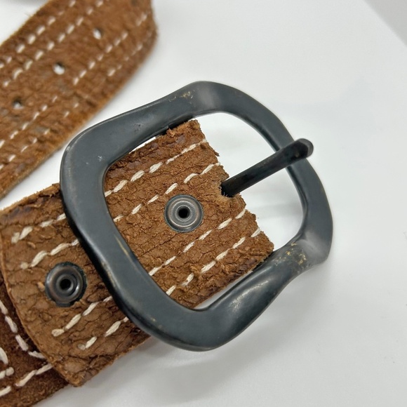 Bill Adler Handcrafted rough leather belt, brown, size 40 - Picture 4 of 5